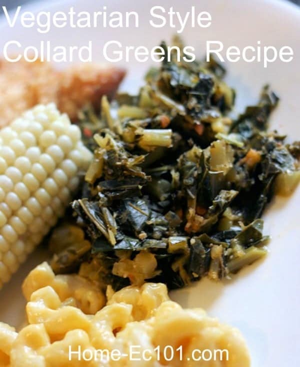 Vegetarian Collards Recipe - These have a kick! They are peppery and wonderful, something I never thought would be possible without sausage or bacon, but as of last night I know it can be done.