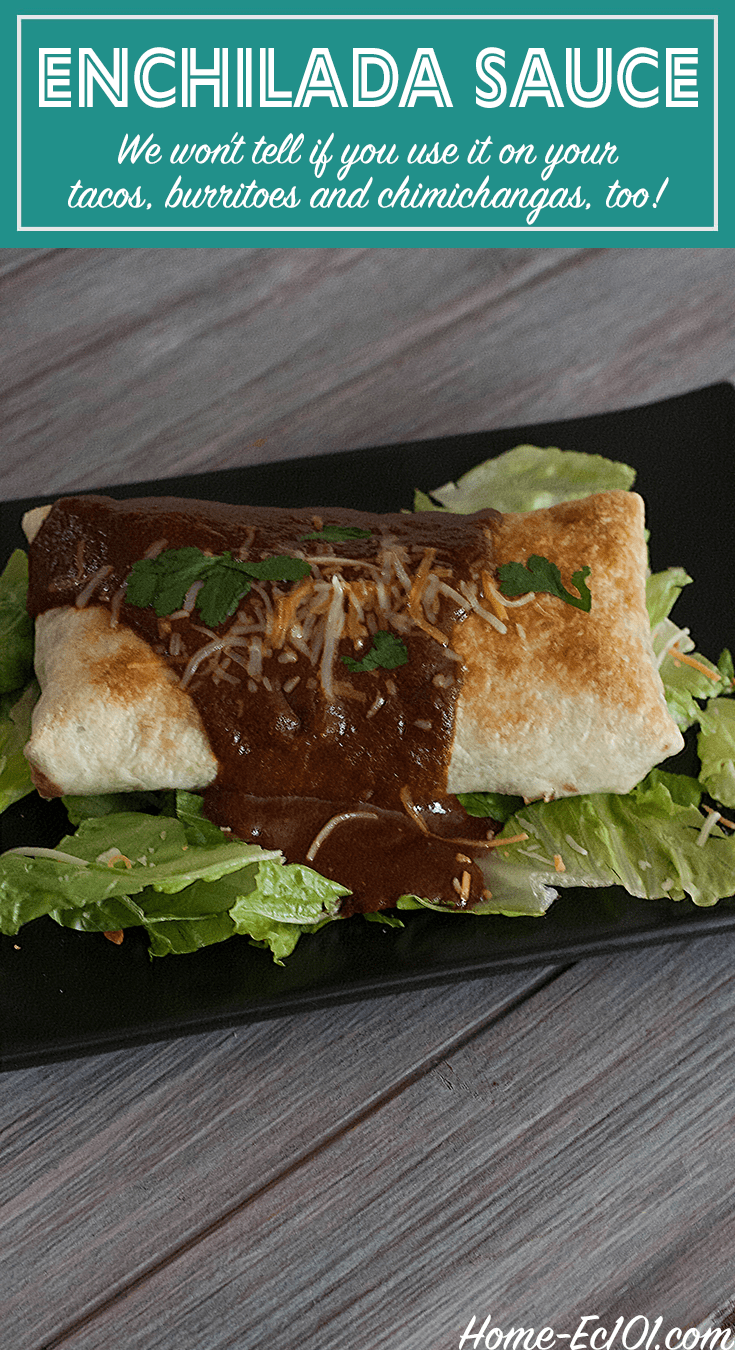 This versatile sauce recipe is great for: enchiladas, chimichangas, and wet burritos, it's also known as red sauce.