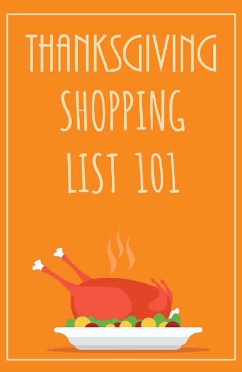 thanksgiving shopping list