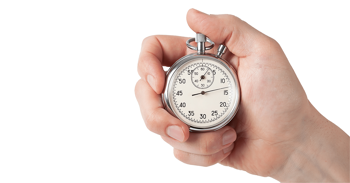 Hand holding a stopwatch